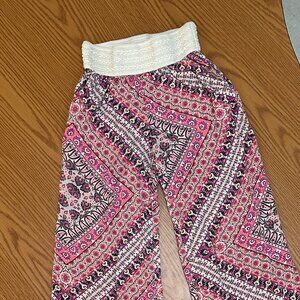 ✨ Joe B. Boho Dreams Wide Leg Flare Pants - Pink Geometric